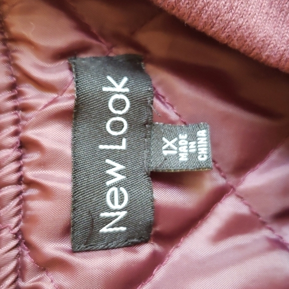 Women's New Look Burgandy Bomber Jacket - Size 1X - Picture 7 of 12